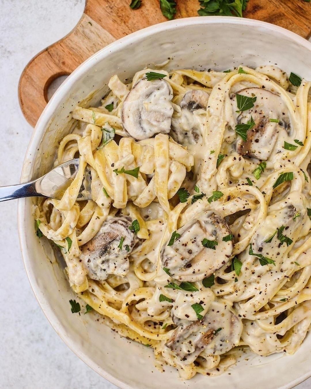 Vegan Fettuccine Alfredo Pasta