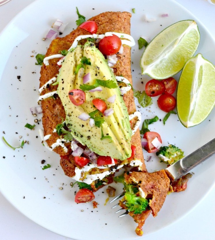 Chickpea Omelette with Tempeh