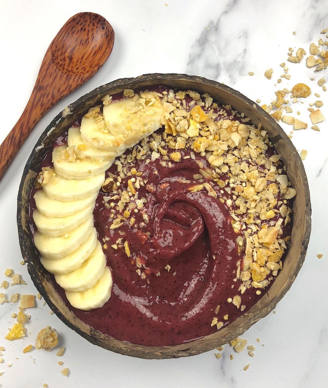 Frozen Cherry Mango Smoothie Bowl with Toppings