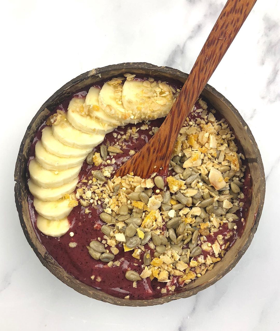Frozen Cherry Mango Smoothie Bowl with Toppings