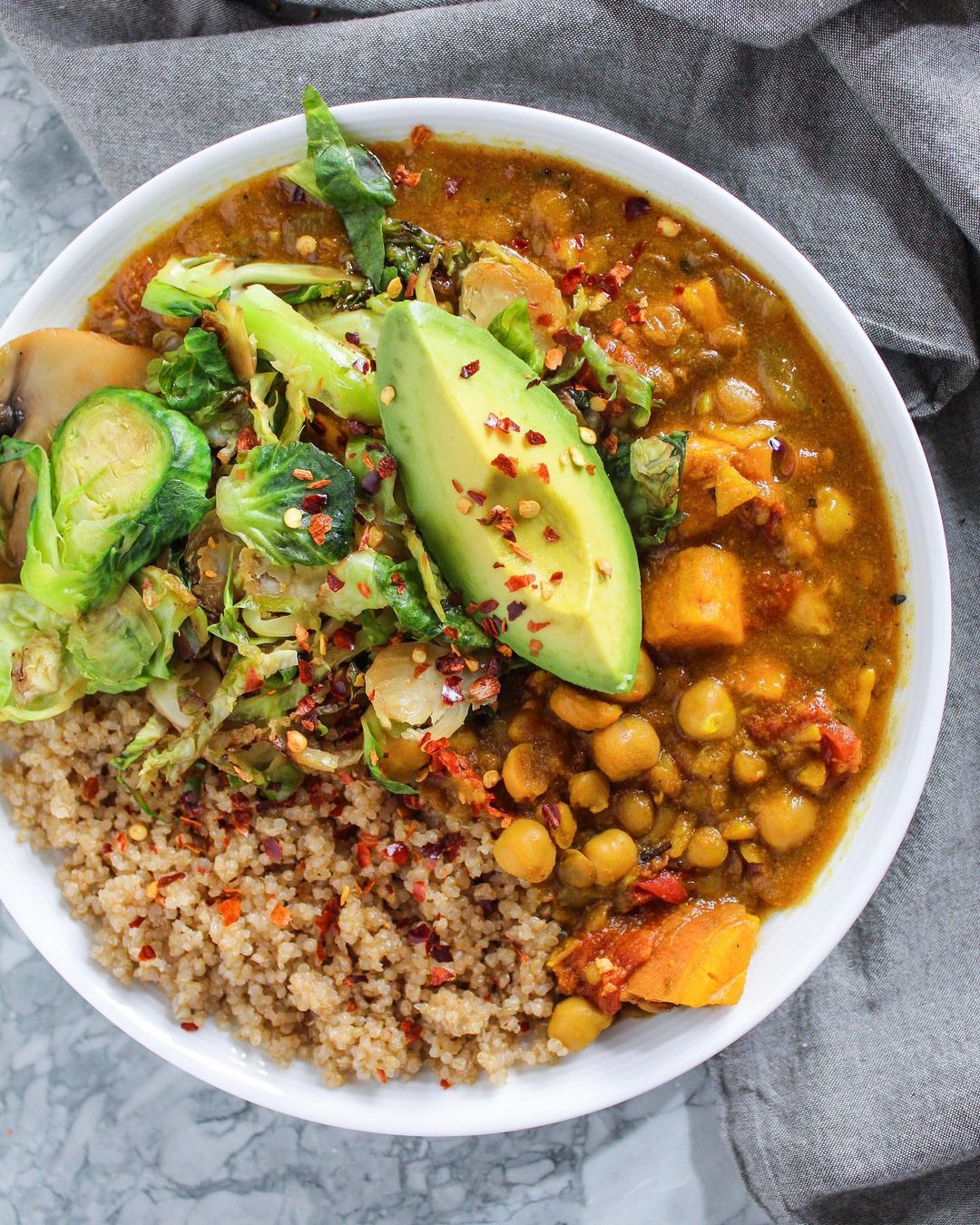 Sweet Chickpea Lentil Curry