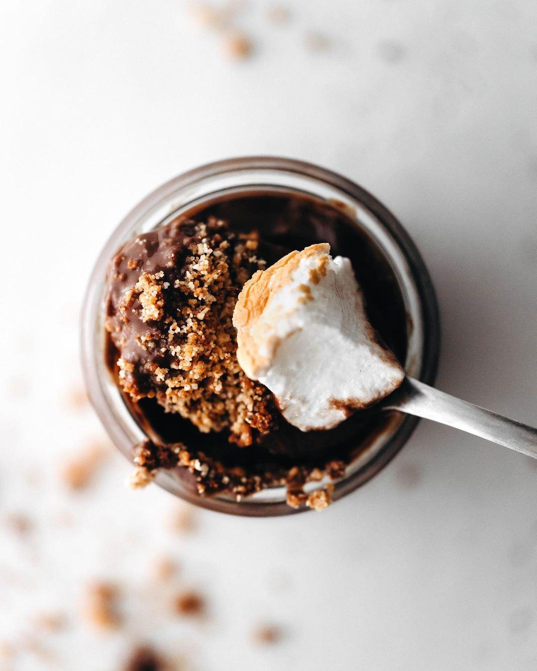 S’mores in a Jar with Chocolate Pudding