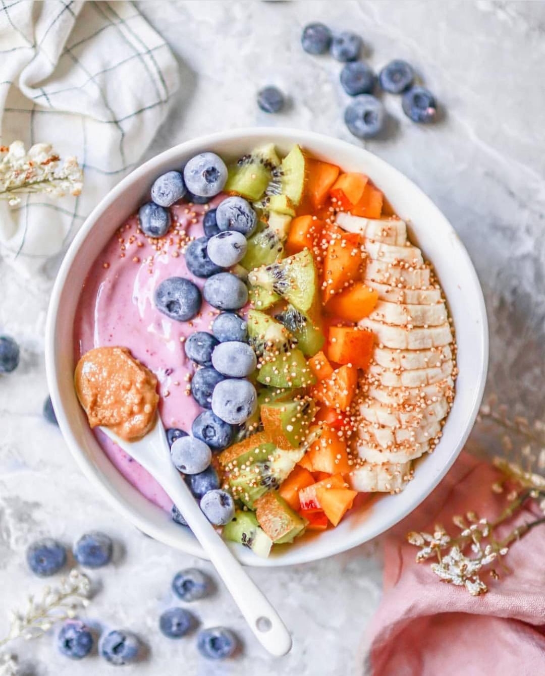 Simple Healthy Pink Pitaya Yoghurt Bowl