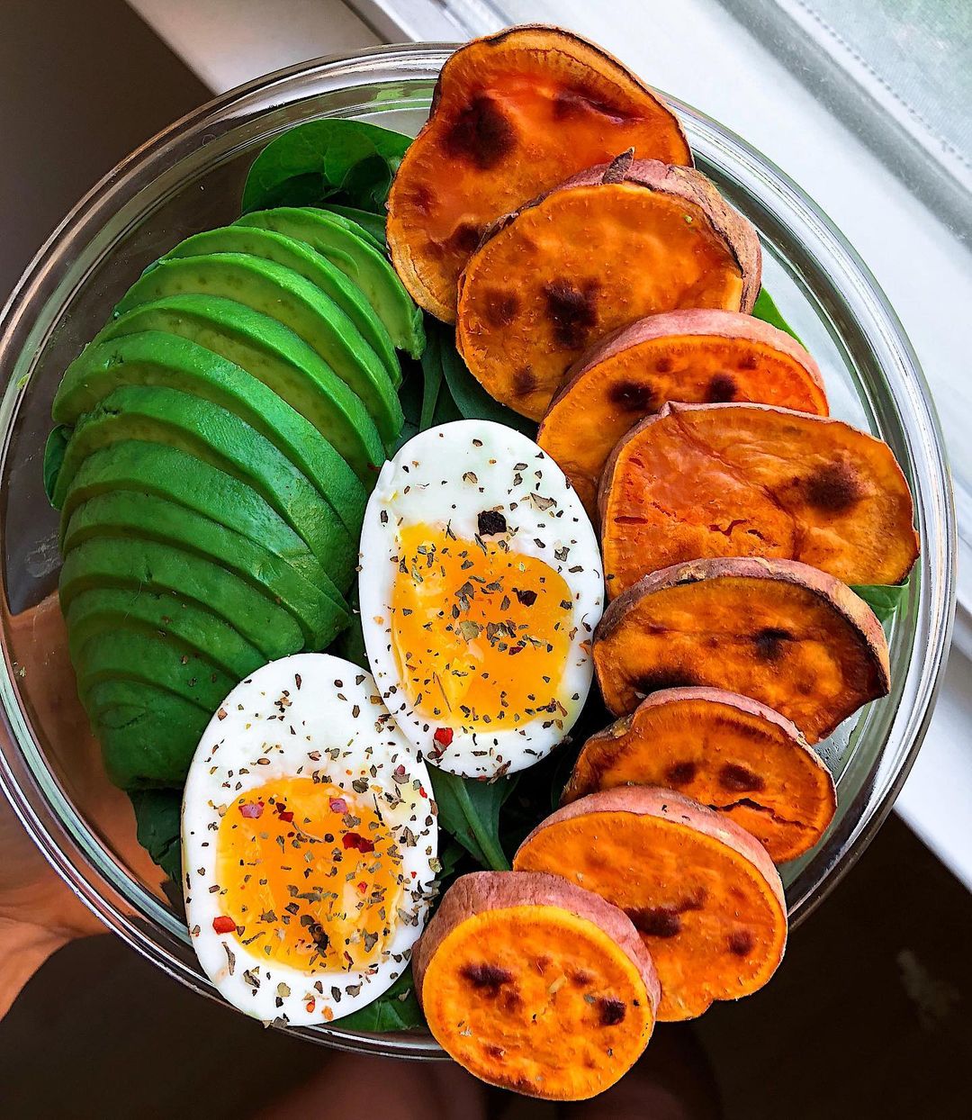 Boiled Egg Sweet Potato and Avocado Breakfast