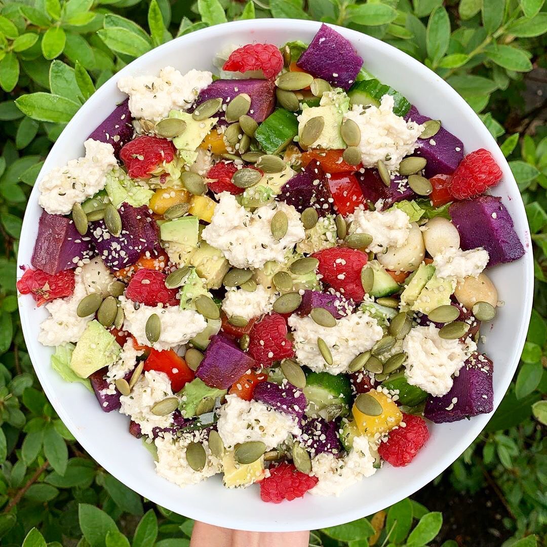 Vegan Salad with Cashew Cream Dressing