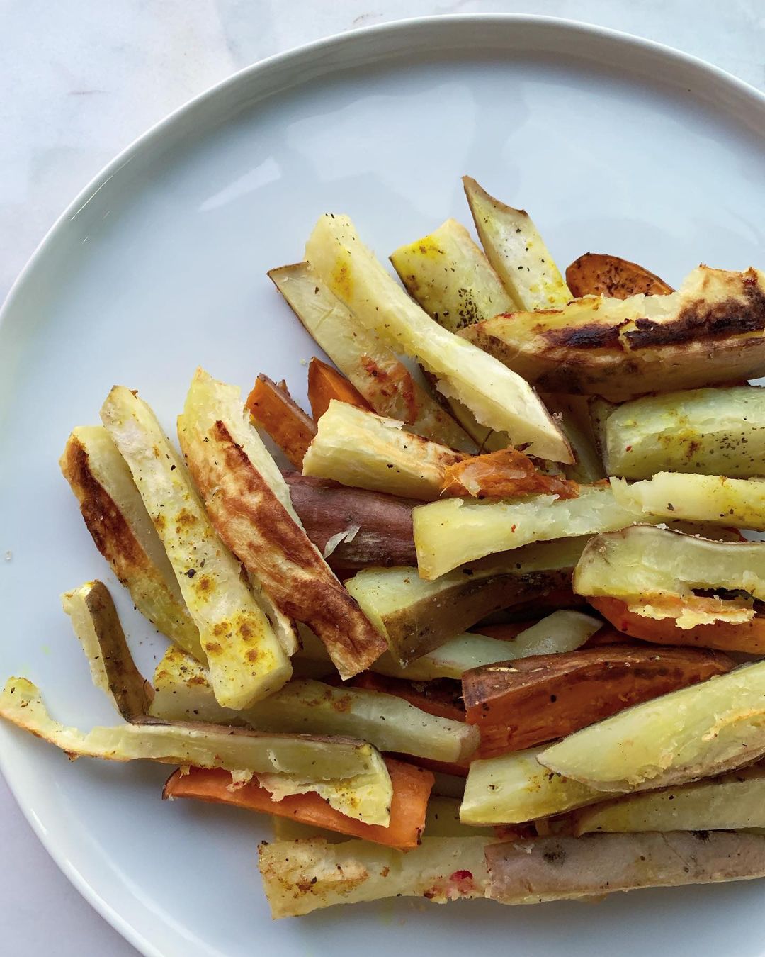 Crispy Golden Sweet Potato Fries with Turmeric