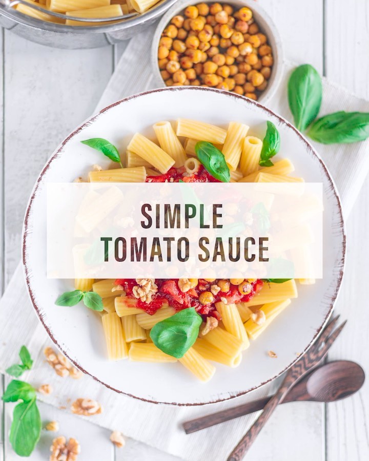 Oven Roasted Chickpea Tomato Pasta