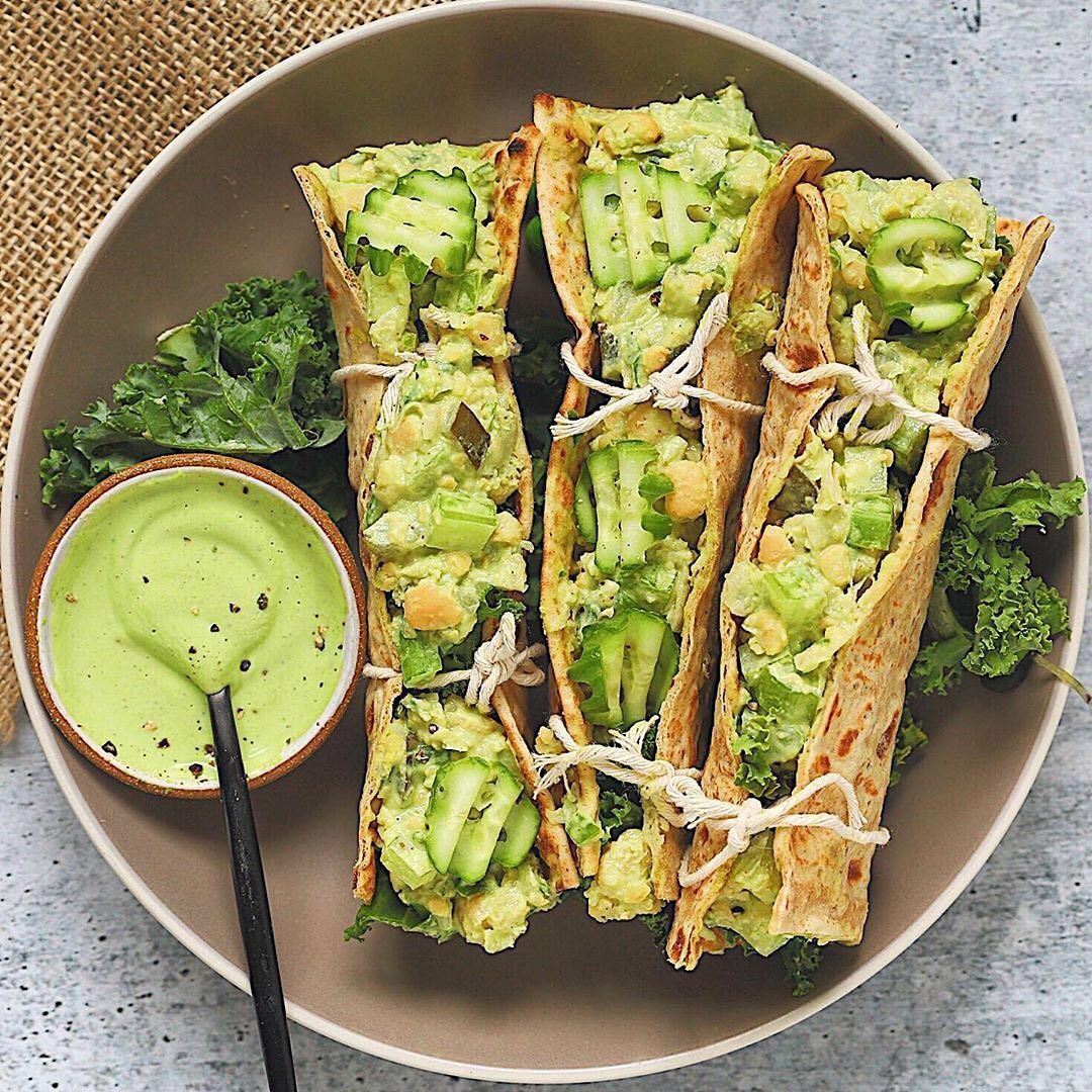 Green Goddess Chickpea Salad Wrap