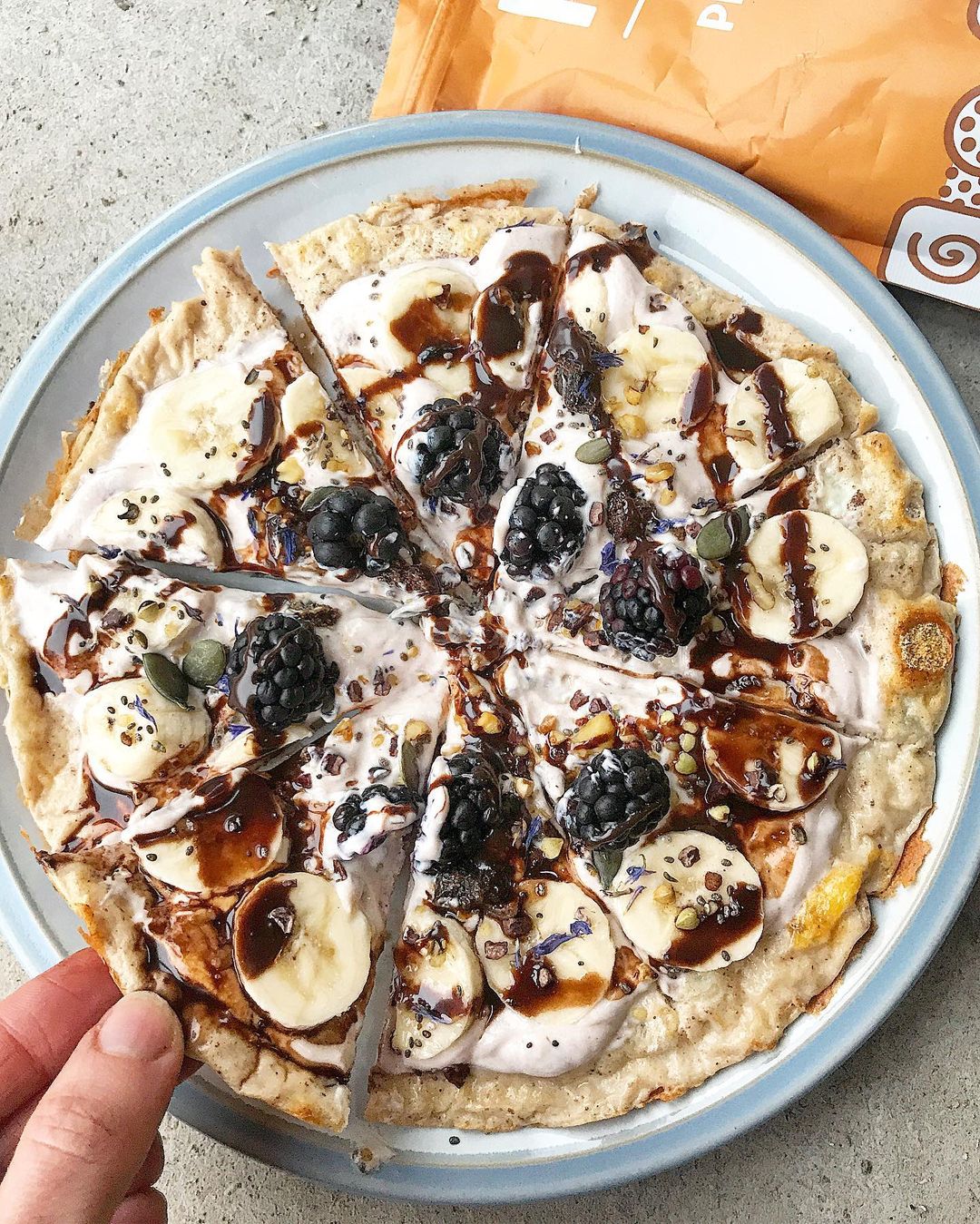 Salted Caramel Breakfast Pizza with Protein