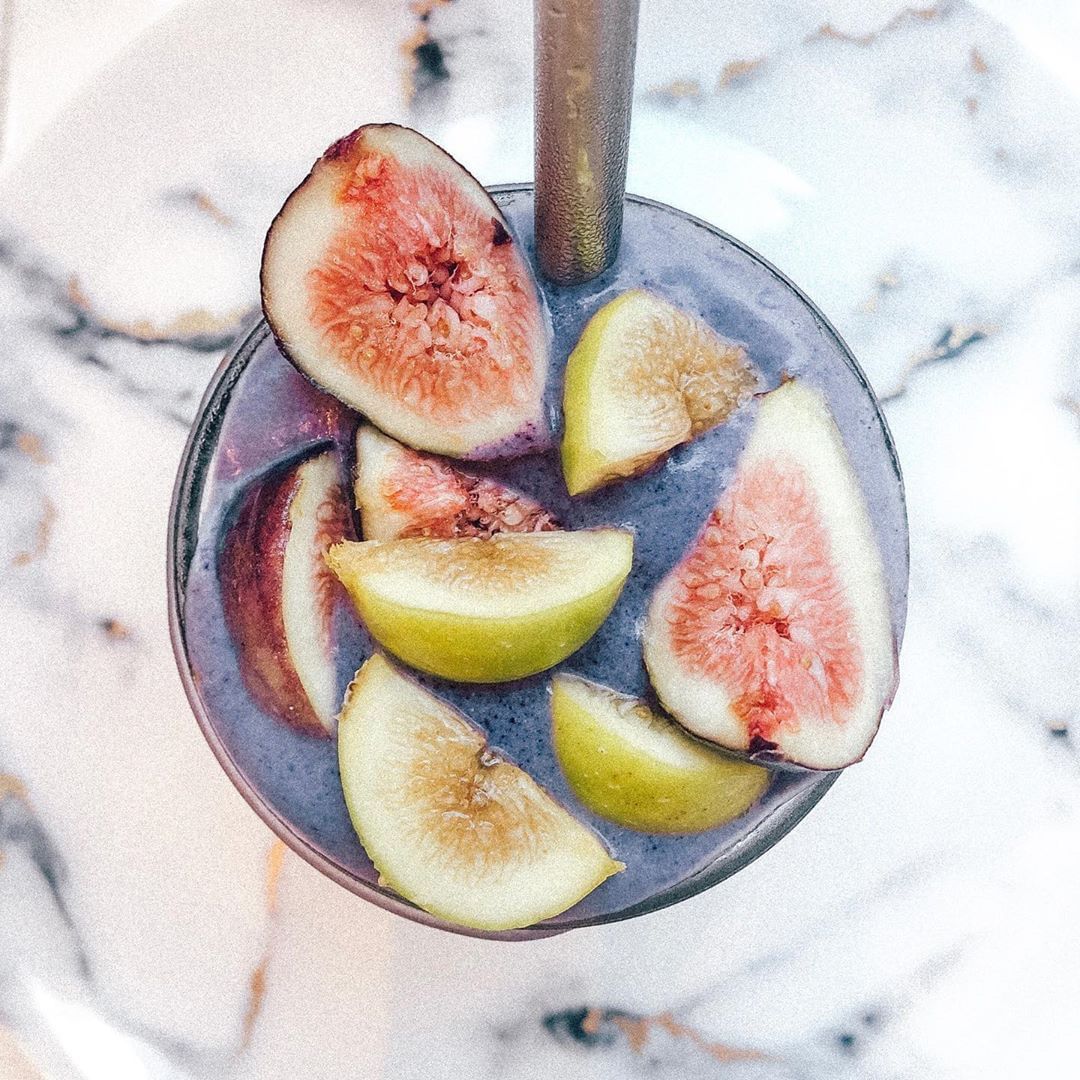 Fig-Topped Banana Blueberry Smoothie