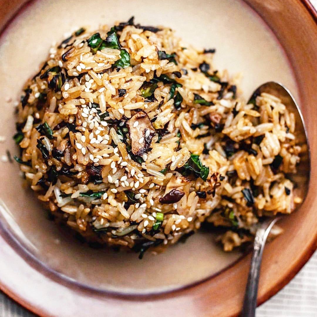 Crispy Kale and Shiitake Fried Rice
