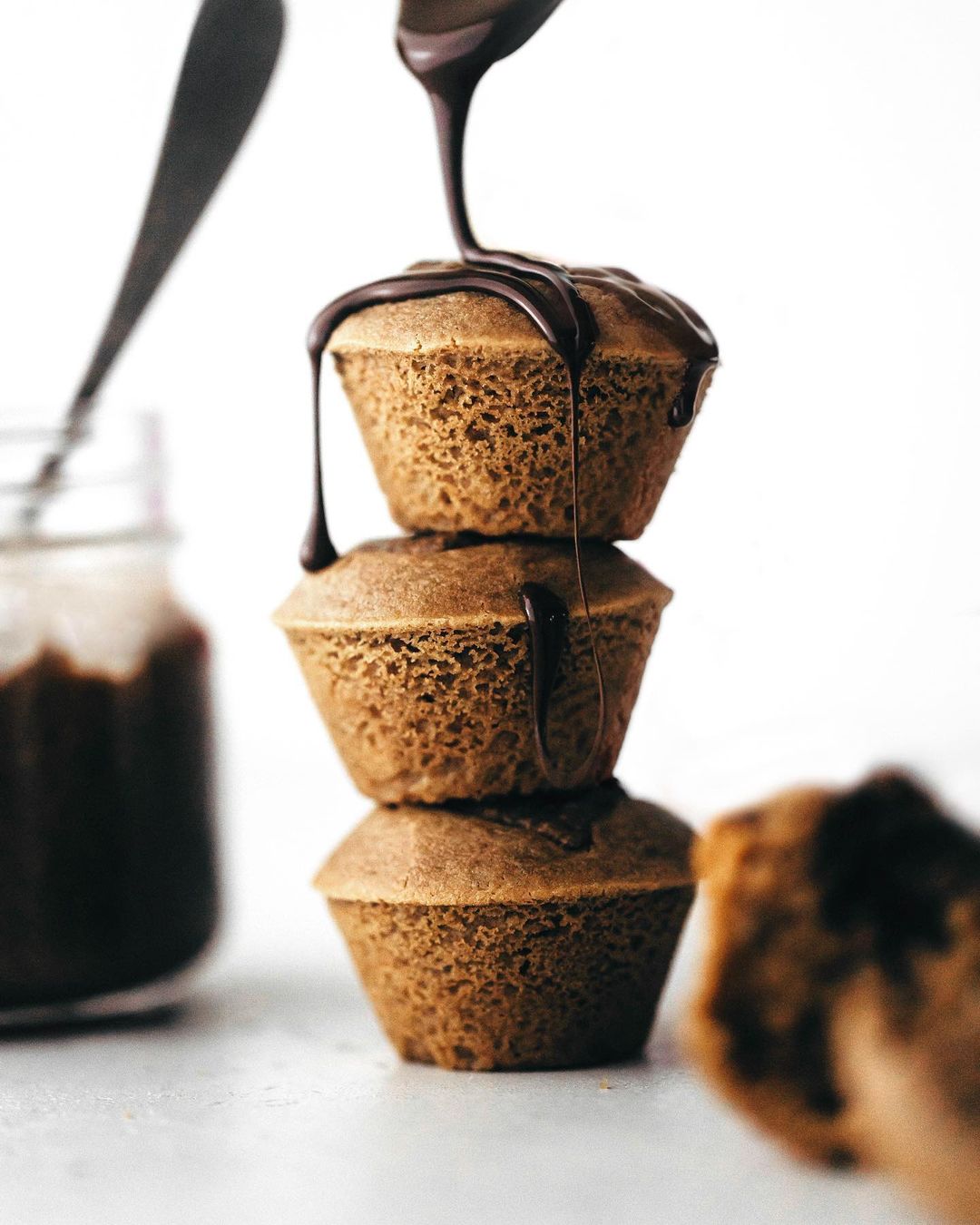 Chocolate Hazelnut Pancake Poppers with Granola Butter