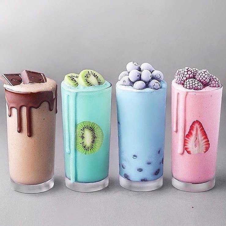 Vegan Smoothies with Colorful Variations