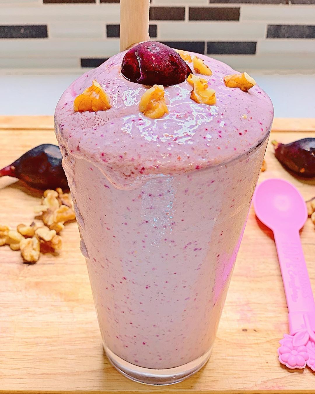 Fig Cherry Smoothie with Oat Milk