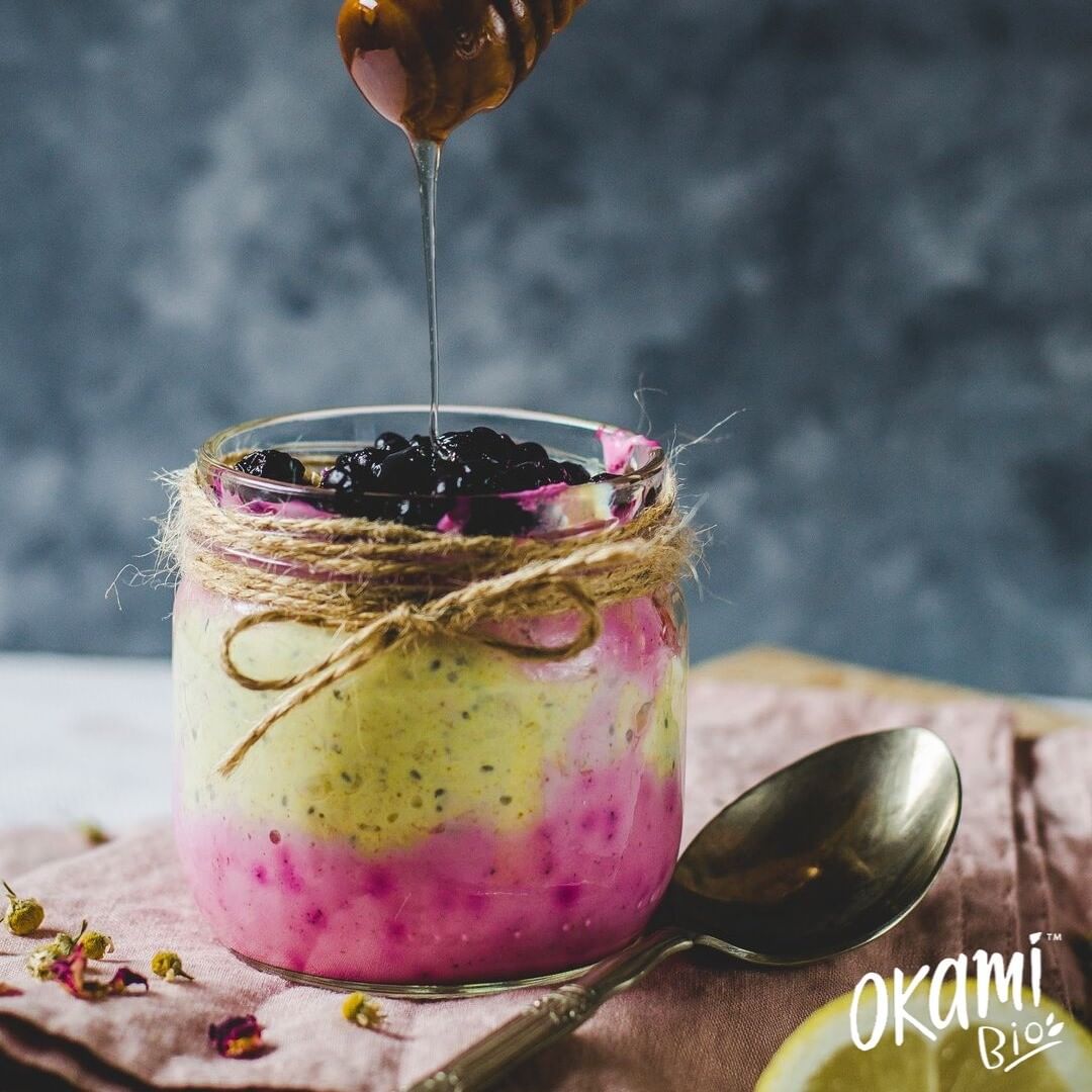 Chia Pudding with Blueberries and Blackberries