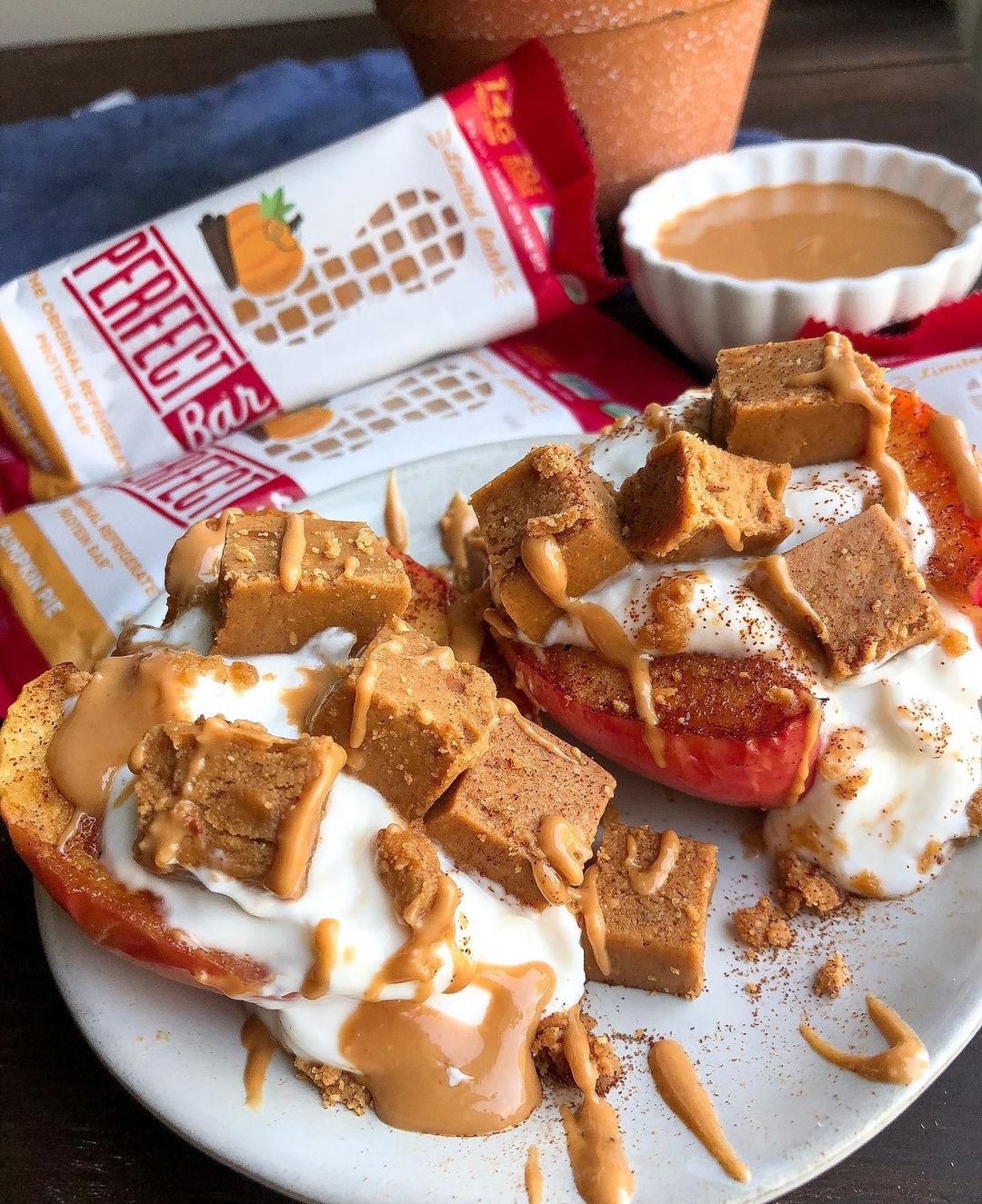 Sautéed Cinnamon Apples with Yogurt and Peanut Butter