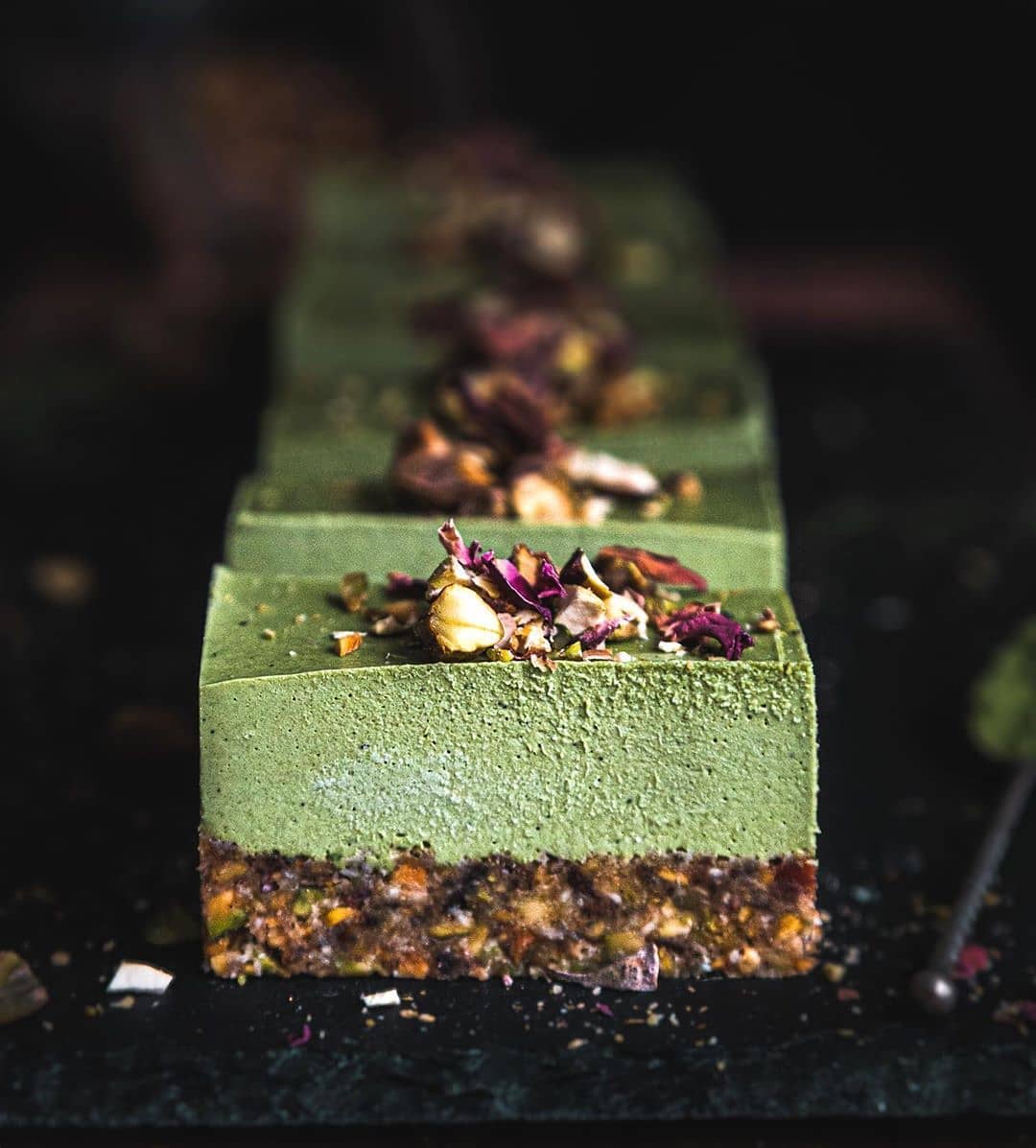 Pistachio and Matcha Cheesecake
