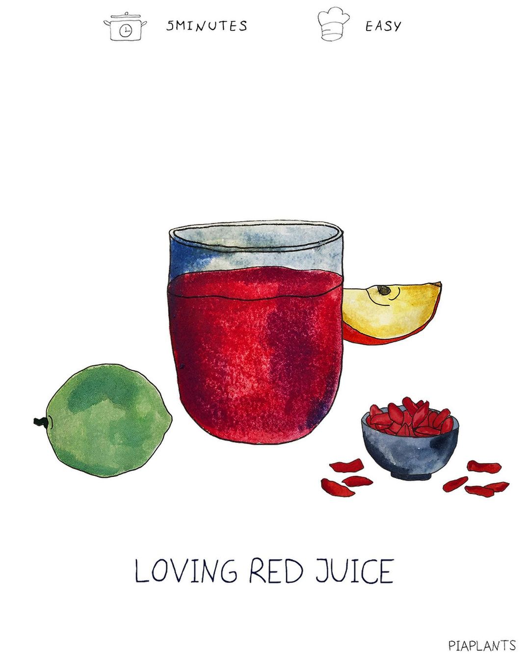 Vibrant Red Fruit and Ginger Juice