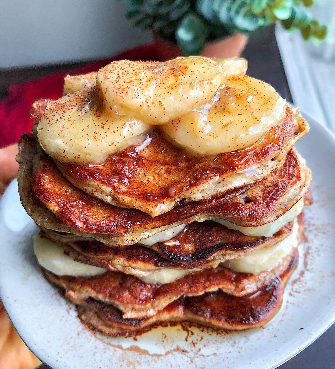 Simple Vanilla Banana Pancakes with Caramelized Bananas