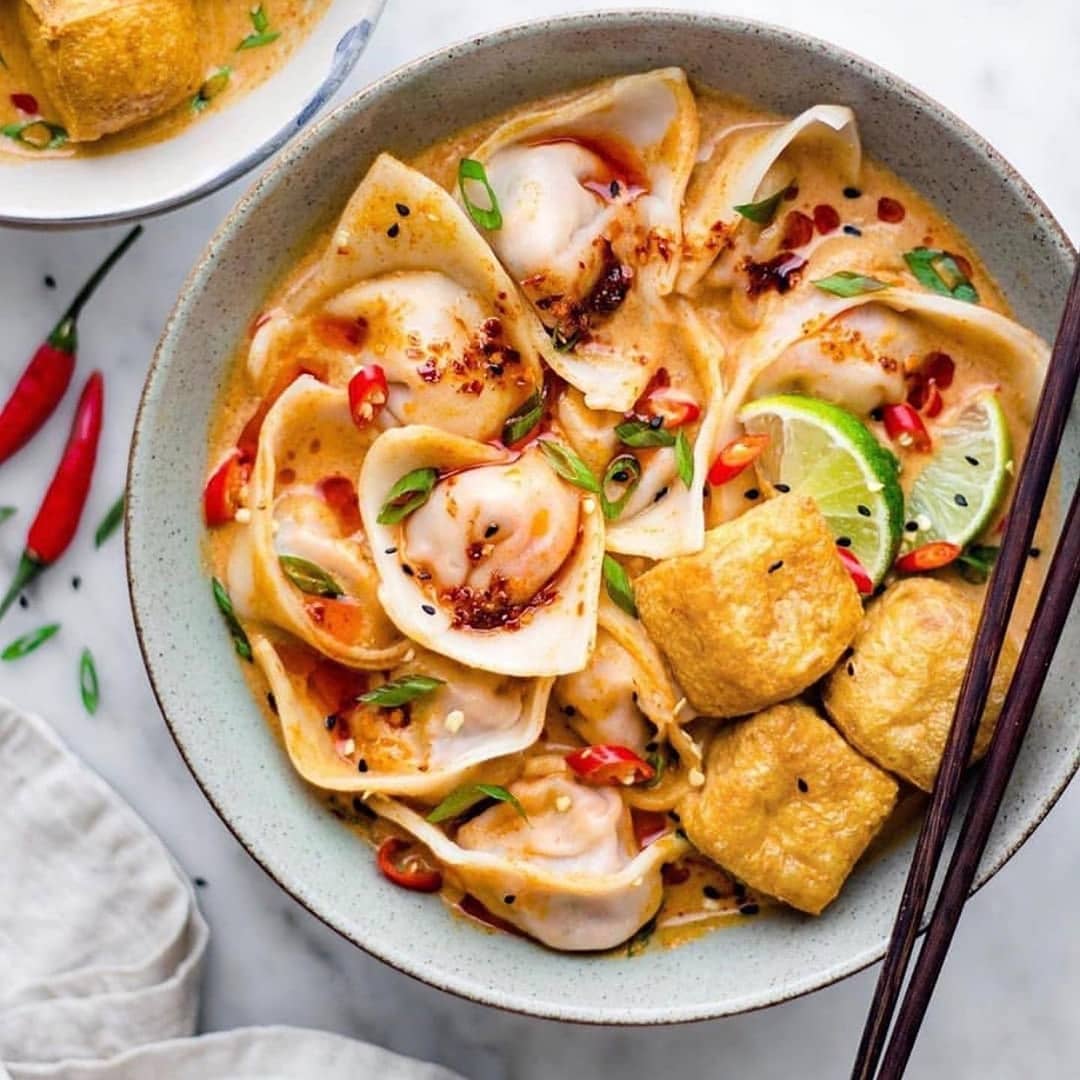 Glowingplants Vegan Thai Curry Wontons
