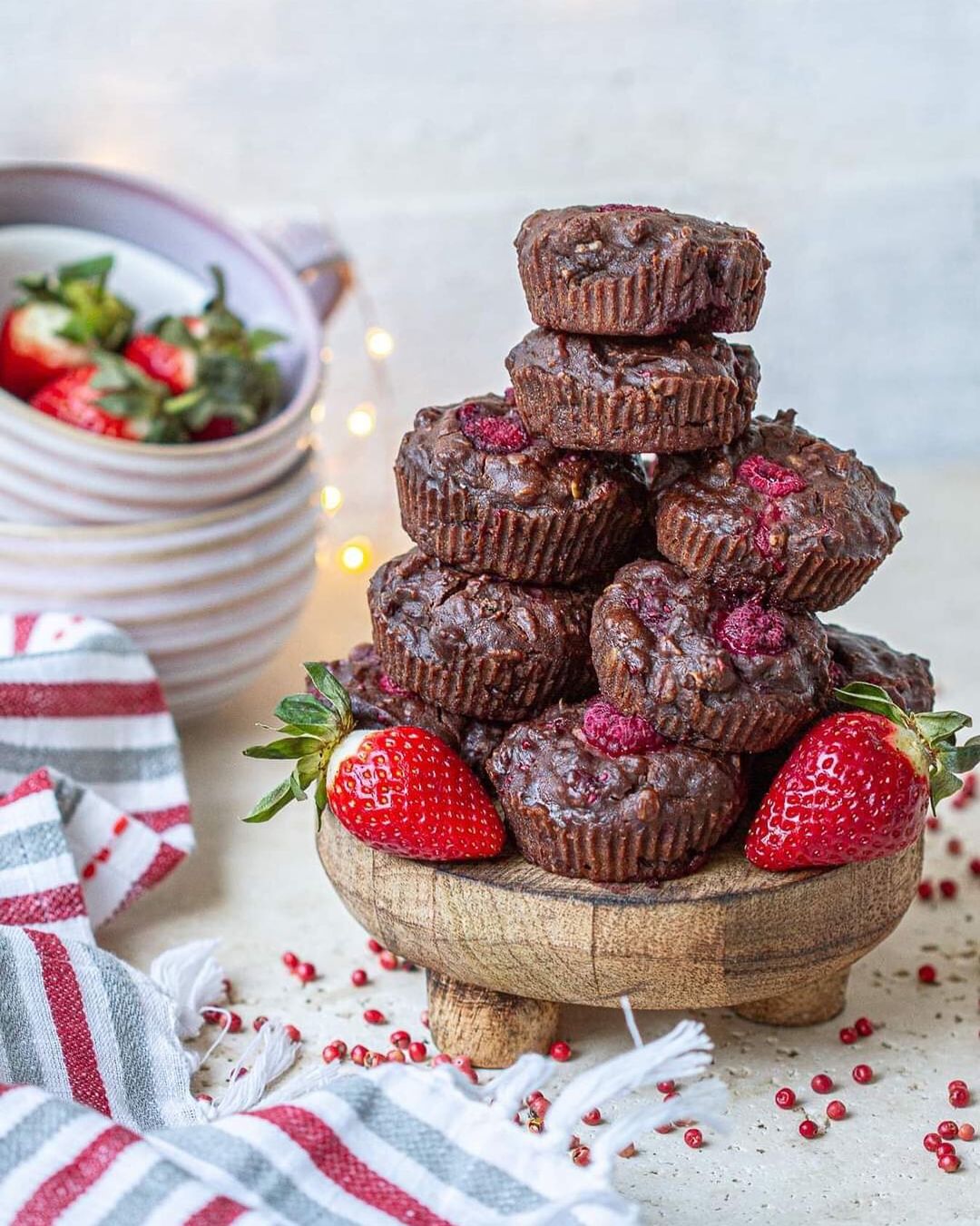 Decadent Peanut Butter and Raspberry Chocolate Muffins