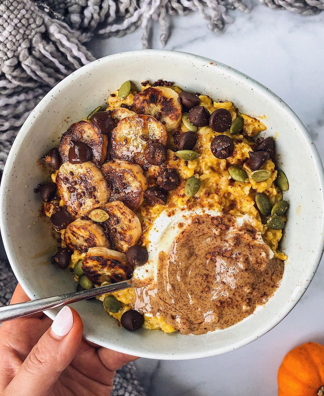 Pumpkin Chocolate Chip Overnight Oatmeal