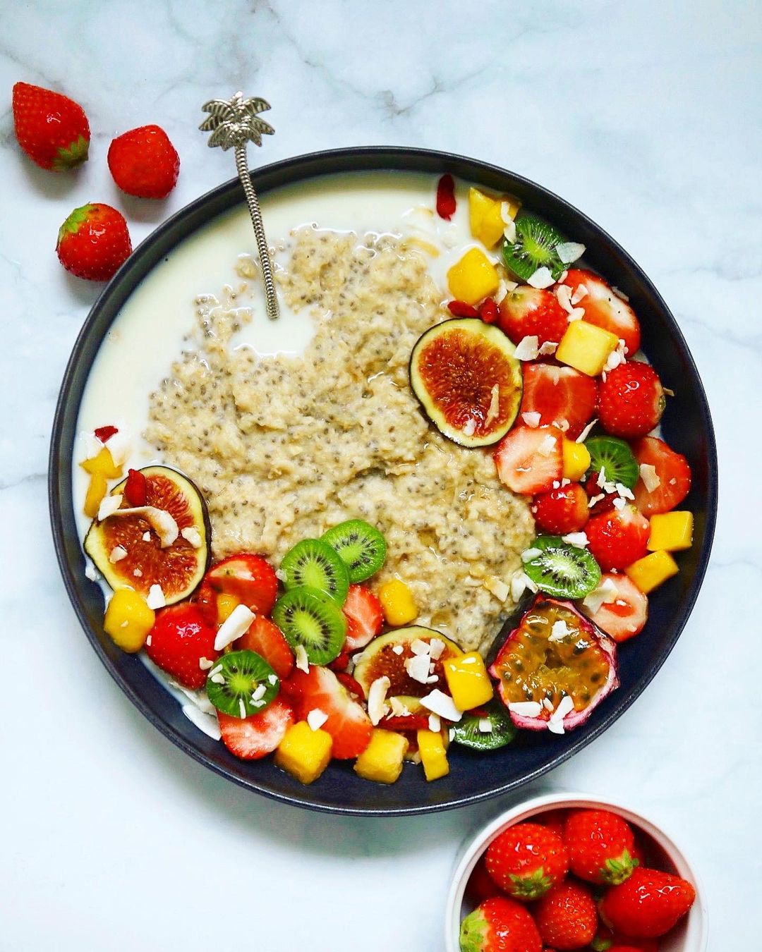 Vegan Oatmeal Porridge with Fresh Fruits