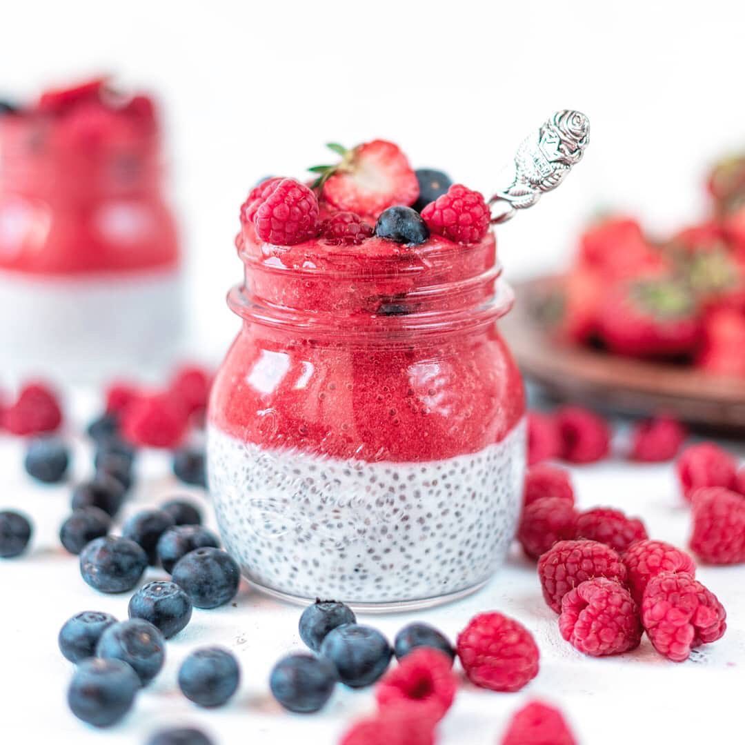 Chia Seed Pudding with Fresh Fruit Topping