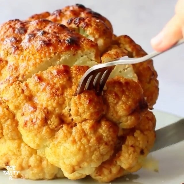 Roasted Cauliflower with Miso-Tahini Sauce