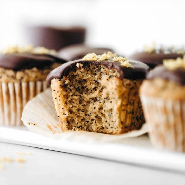 Chocolate Glazed Lemon Poppy Seed Muffins