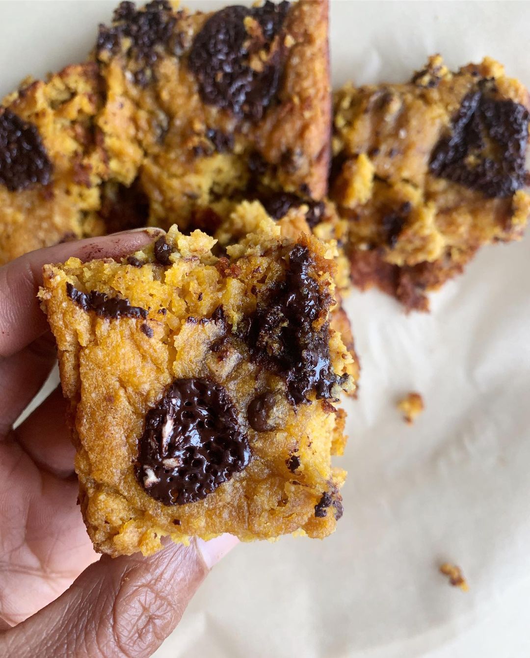 Pumpkin Blondies with Peanut Butter