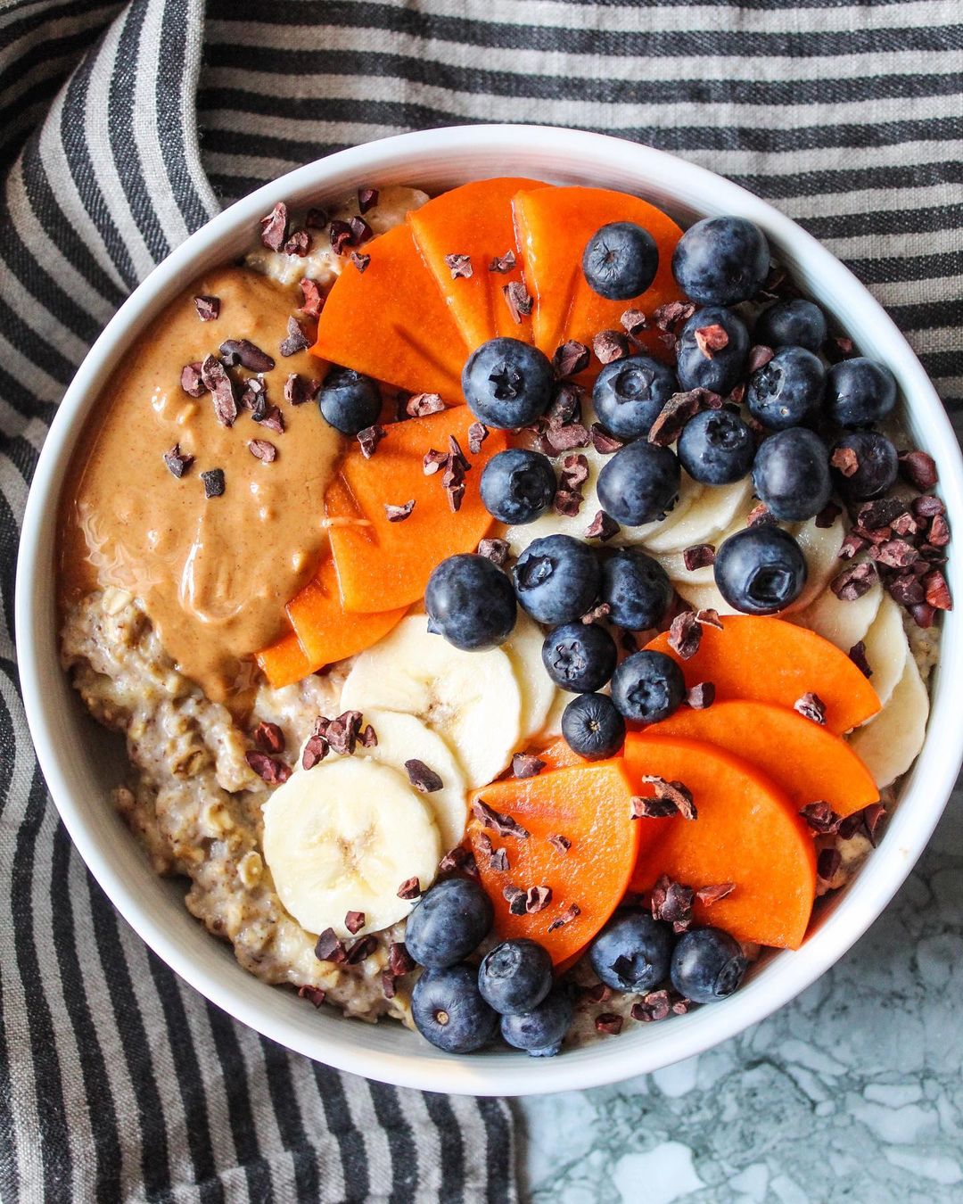 Ginger Banana Oatmeal with Almond Milk Breakfast