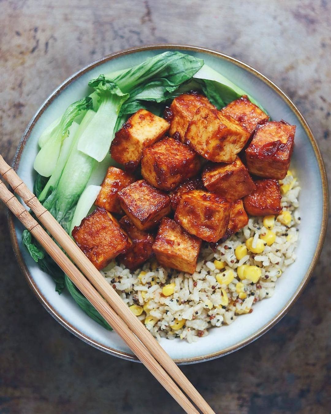 Easy Tofu Bowl with Sticky Sauce