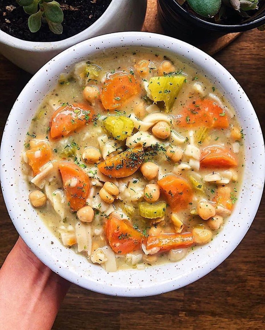 Warm and Comforting Chickpea Noodle Soup