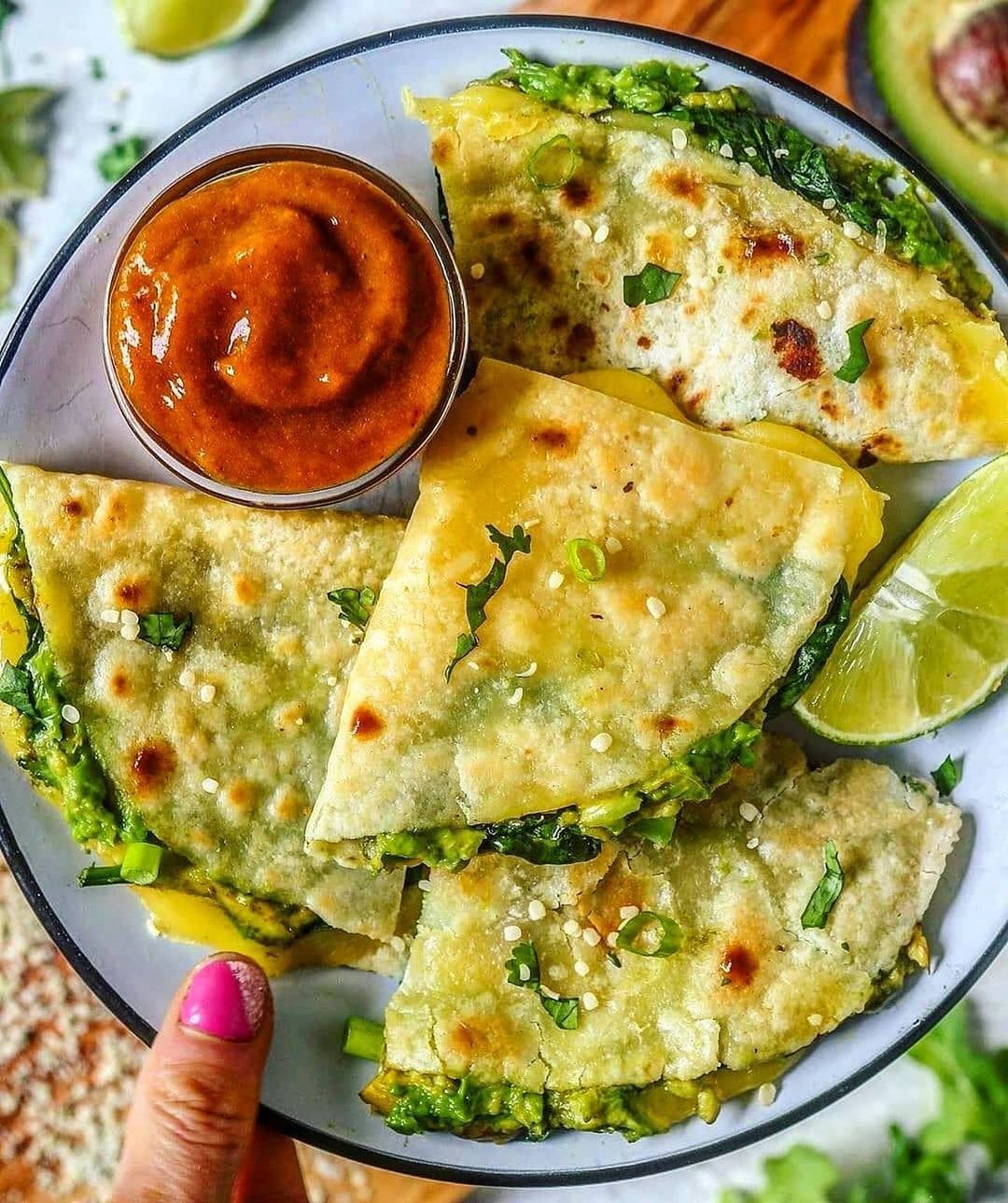 Cumin-Spiced Black Bean Quesadillas with Mango Chipotle Sauce