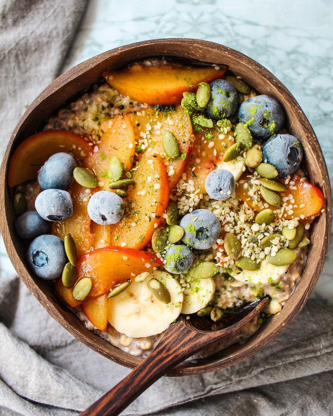 Overnight Oats with Maple Cinnamon Peaches