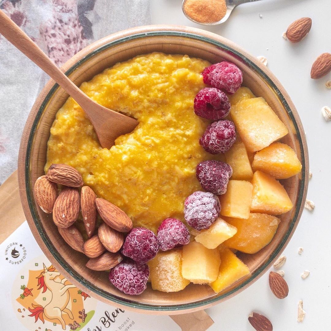 Sunshine Oatmeal Bowl with Fresh Fruits