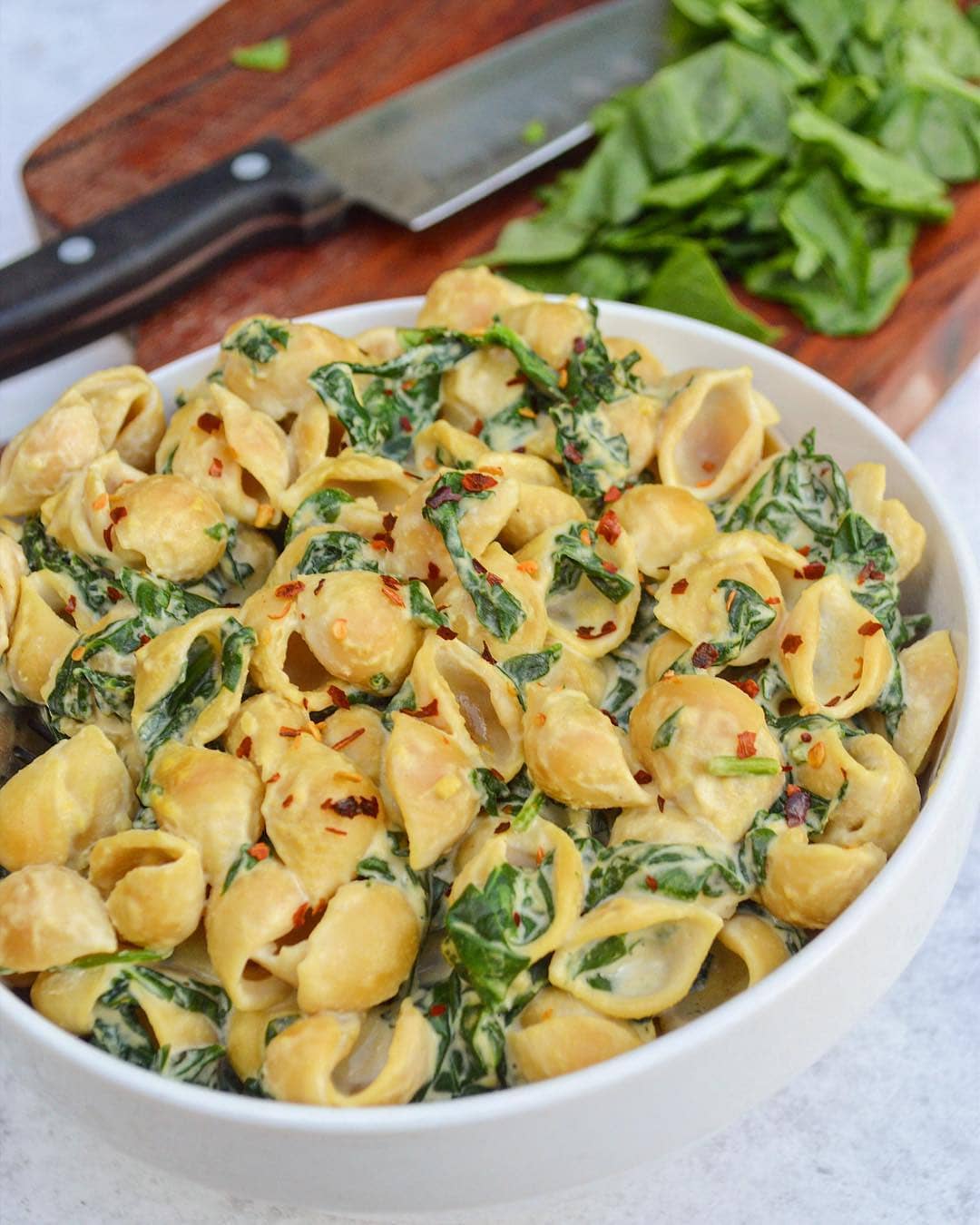 Quick Creamy Spinach Pasta Dish