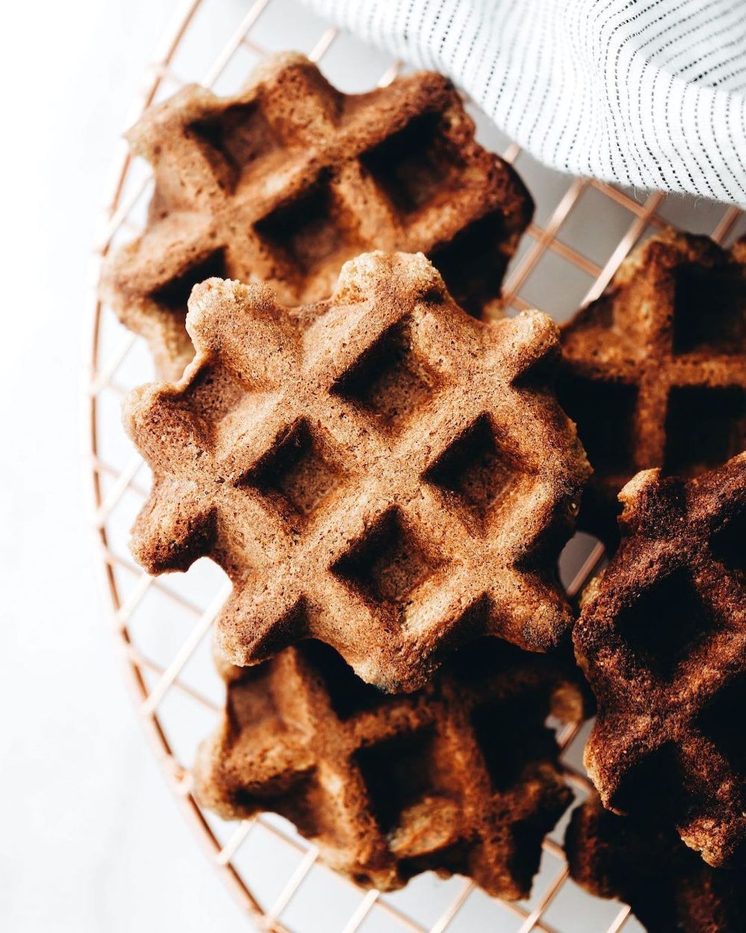 Golden Crispy Grain-Free Peanut Butter Waffles