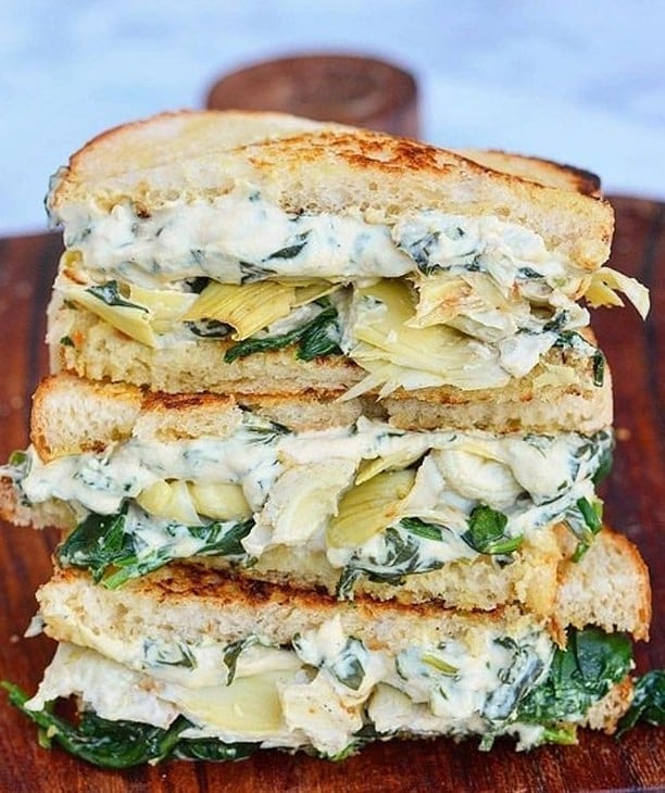 Vegan Spinach Almond Ricotta Sandwiches