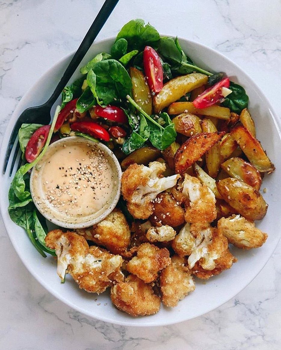 Barbecue Cauliflower Wings with Lemon Soy Sauce