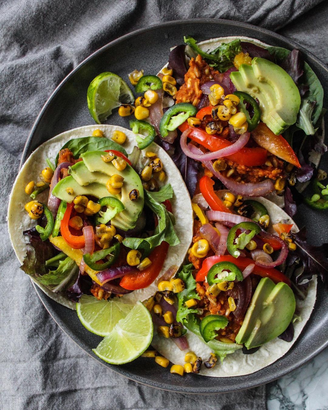 Tempeh Taco Filling with Spices and Vegetables