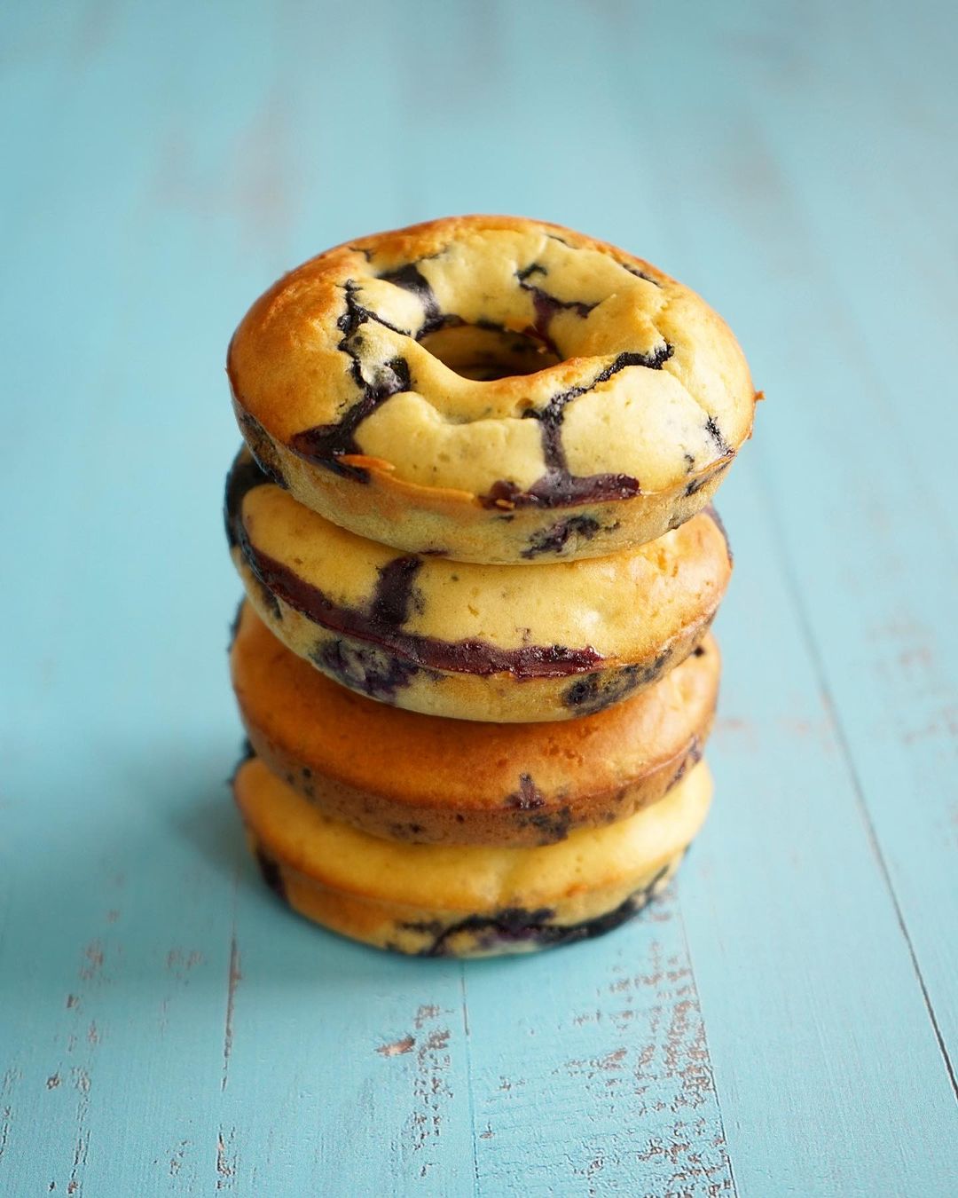 Fresh Blueberry Doughnuts Straight