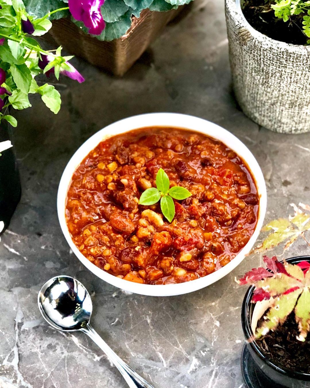 Vegan Chili with Beans and Spices