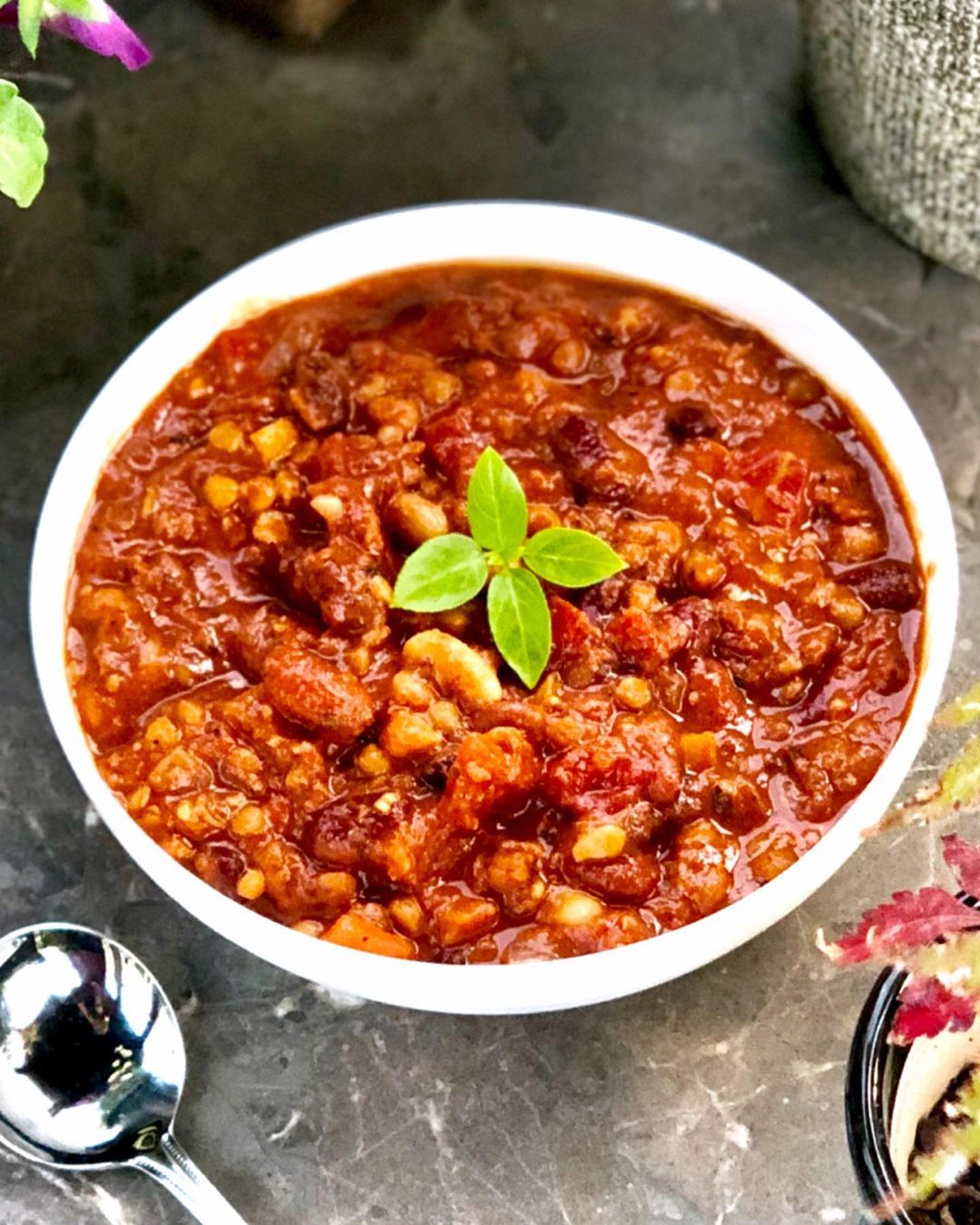 Vegan Chili with Beans and Spices