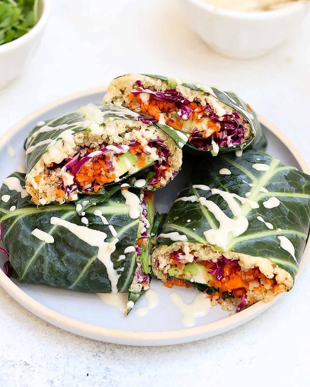 Easy Rainbow Veggie Collard Wraps