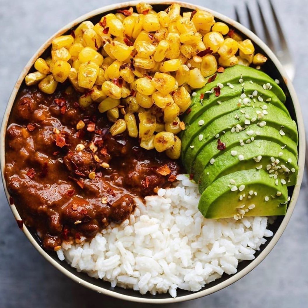 Mexican Style Black Beans with Roasted Chili Lime Corn