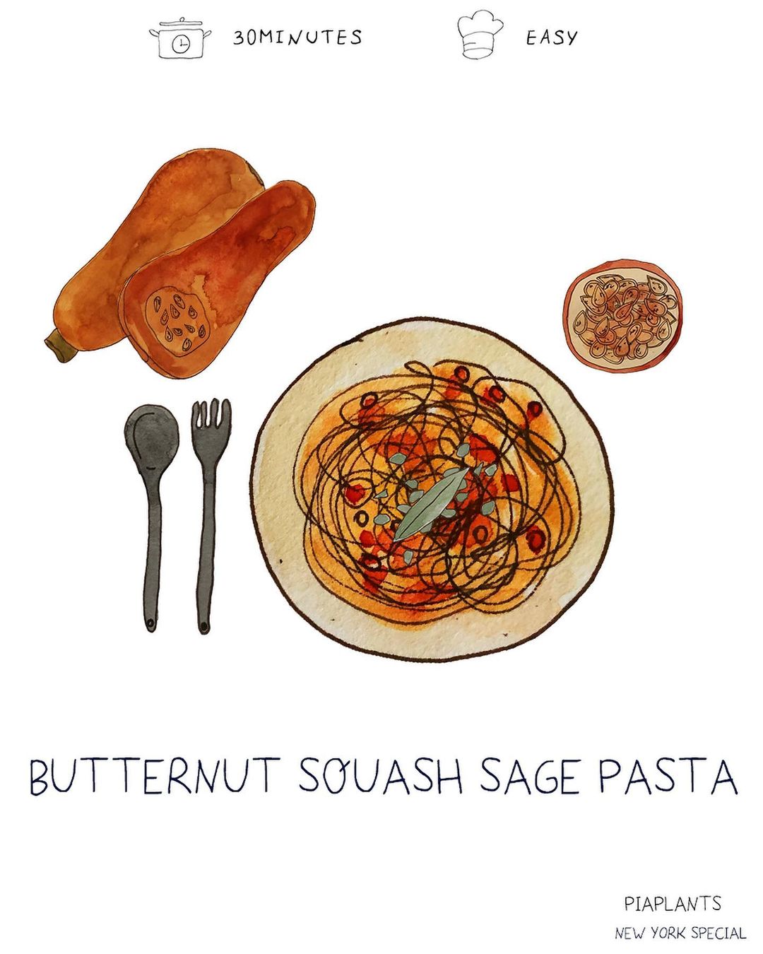 Hearty Creamy Butternut Squash Pasta with Sage