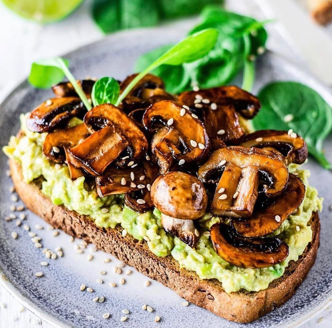 Terrific Toastie Topped with Tamari Mushrooms