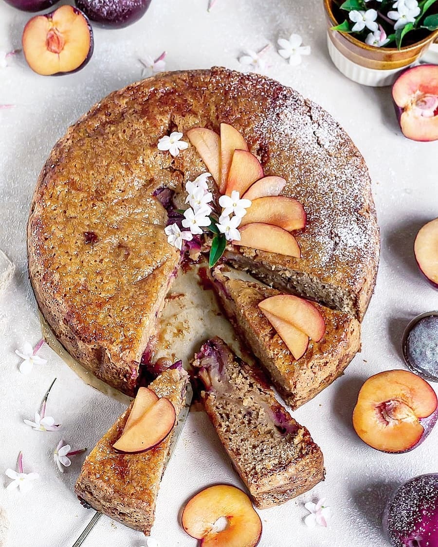 Moist Vegan Plum Cake